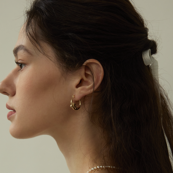 Cupidon Angélique Hoop Earrings - Yellow Gold