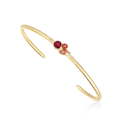 Curative Fire - January Cluster Birthstone Bangle (Garnet)