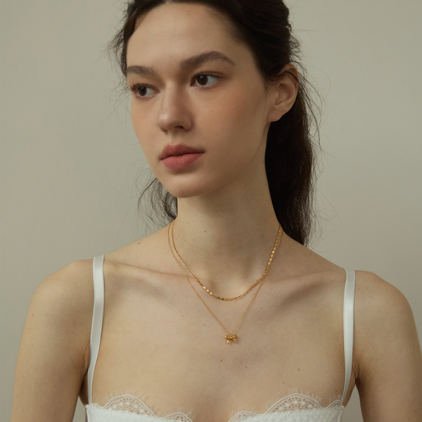 Satin et Dentelle Necklace - Yellow Gold