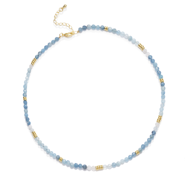 Horizon Glow Beaded Necklace - Aquamarine