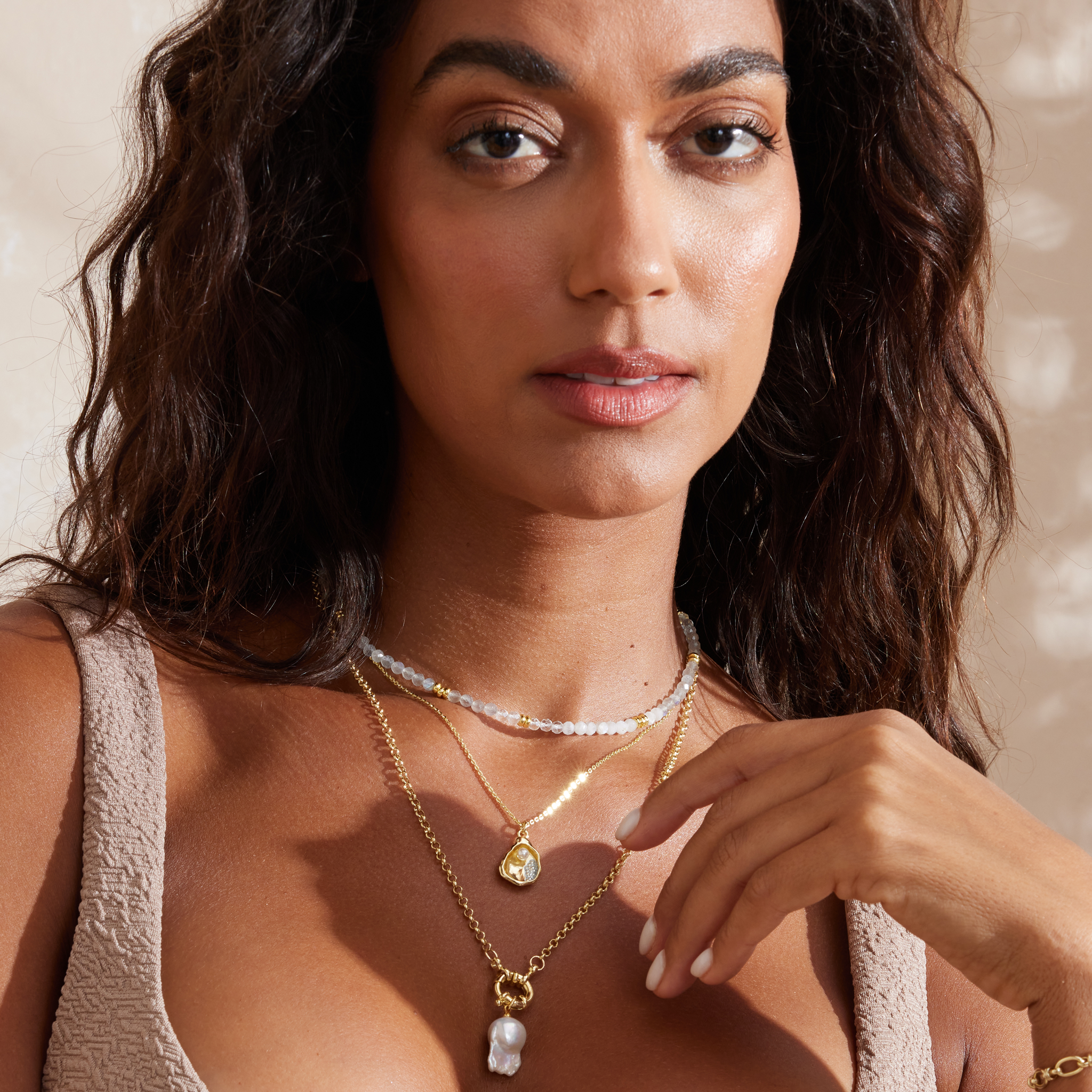 Horizon Glow Beaded Necklace - Labradorite