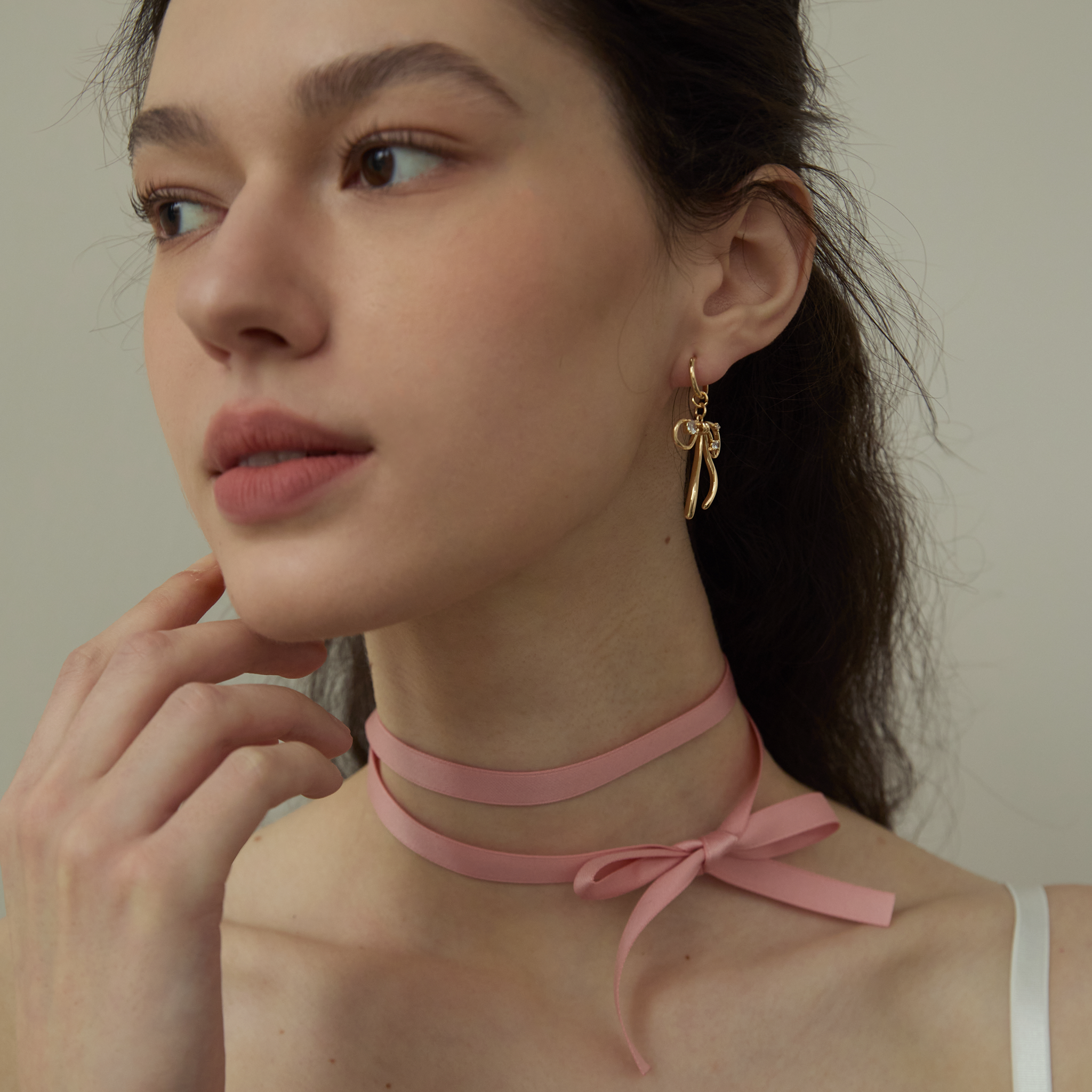 Voile Flottant Rubané Hoop Earrings - Silver