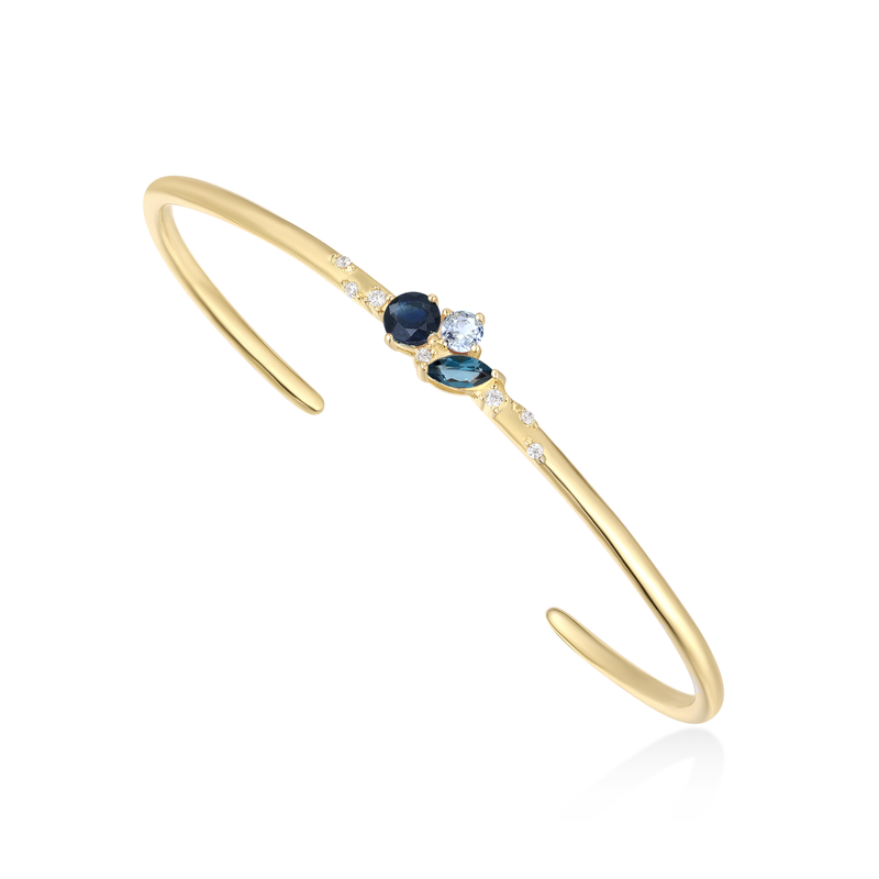 Awaken Intelligence - September Cluster Birthstone Bangle (Sapphire)