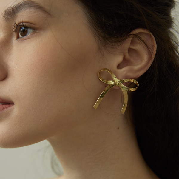 Ruban de Soie Earrings - Yellow Gold