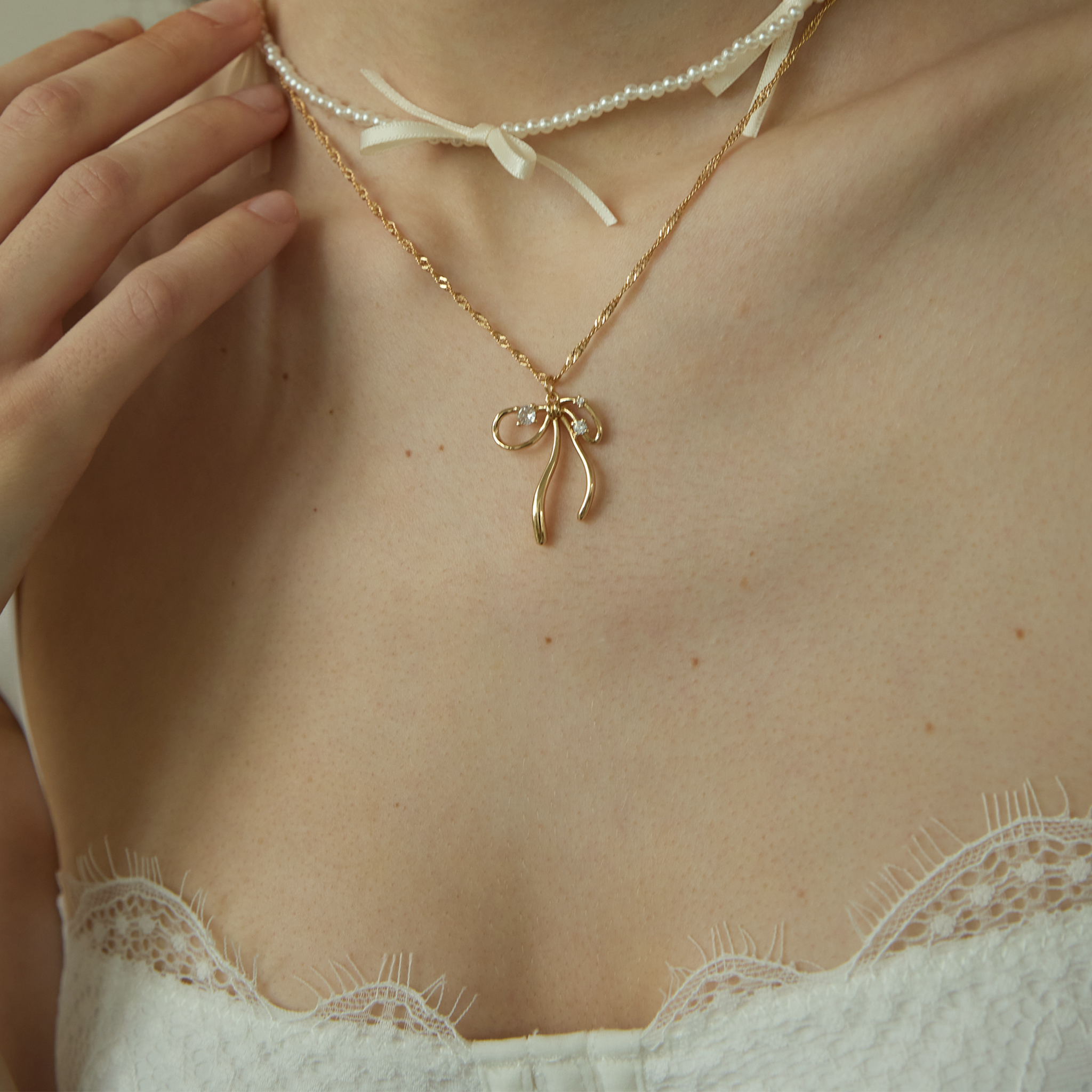 Ruban et Perle Necklace