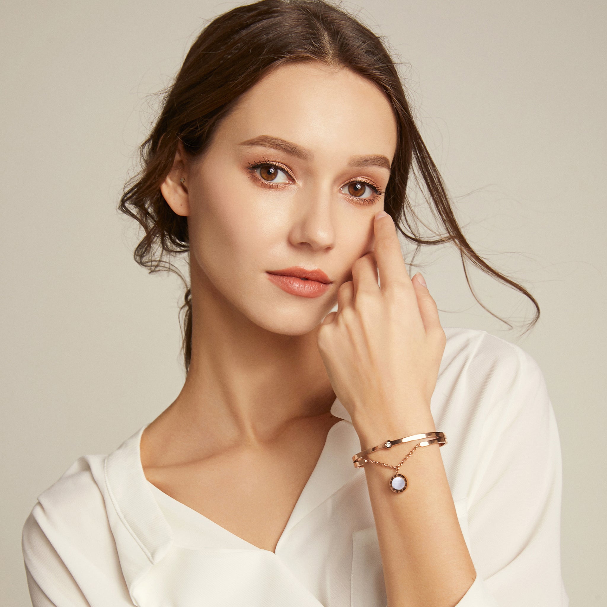 Artemis & Luna Bangle - Rose Gold