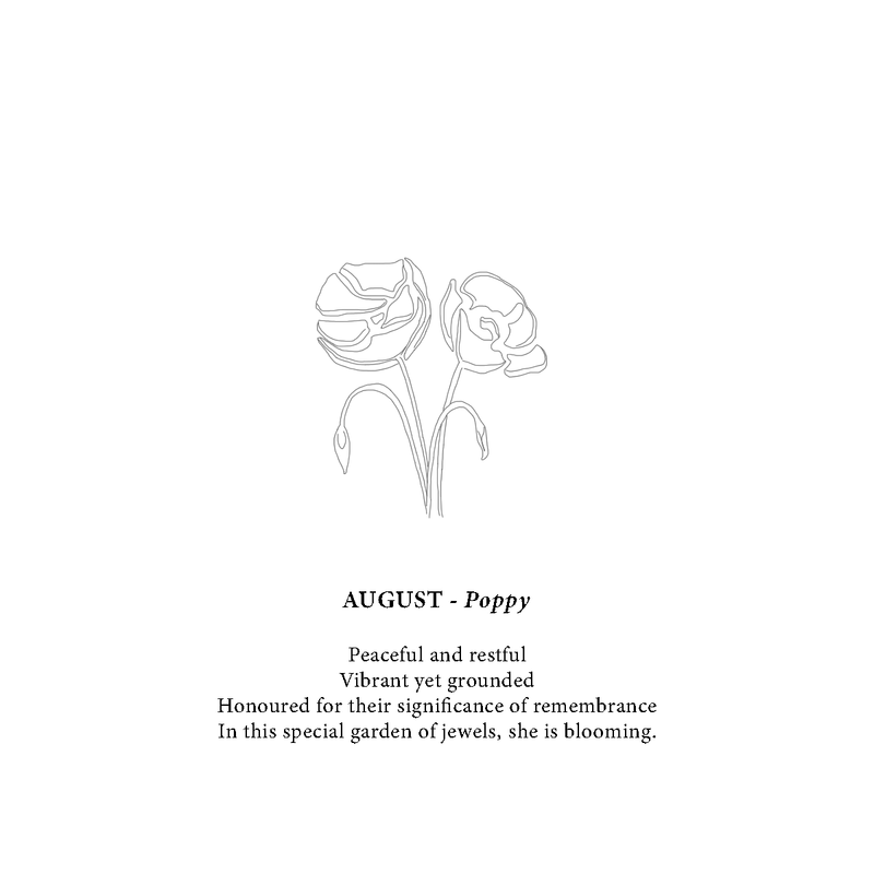 August Birthflower Necklace - Poetic Poppy