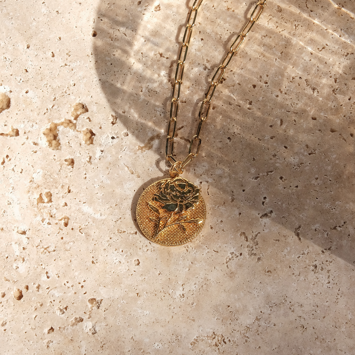 September Birthflower Necklace - Prosperous Peony