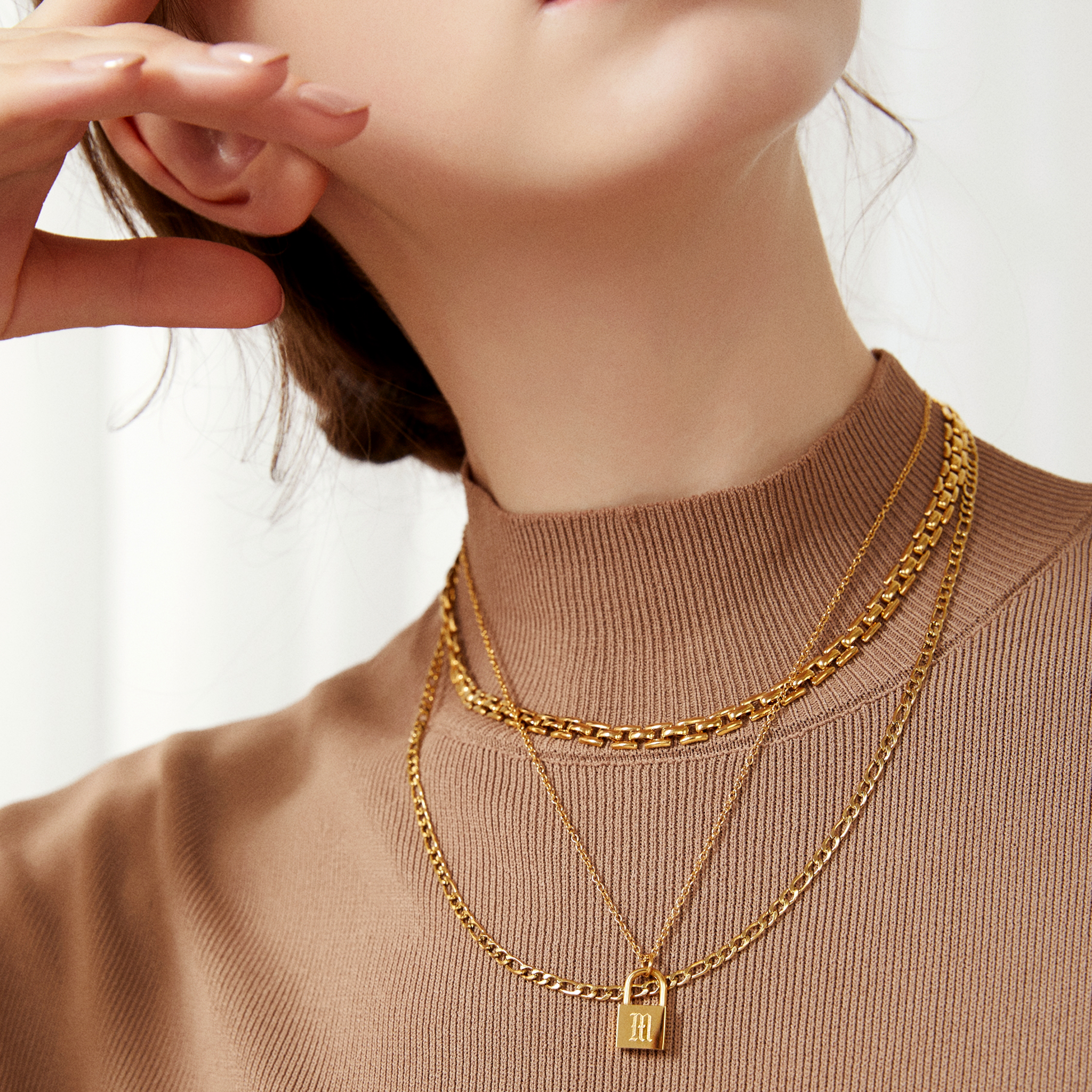 Bel Air Flat Chain Choker - Yellow Gold