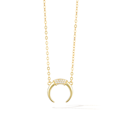 Goddess of Crescent Moon Necklace - Yellow Gold
