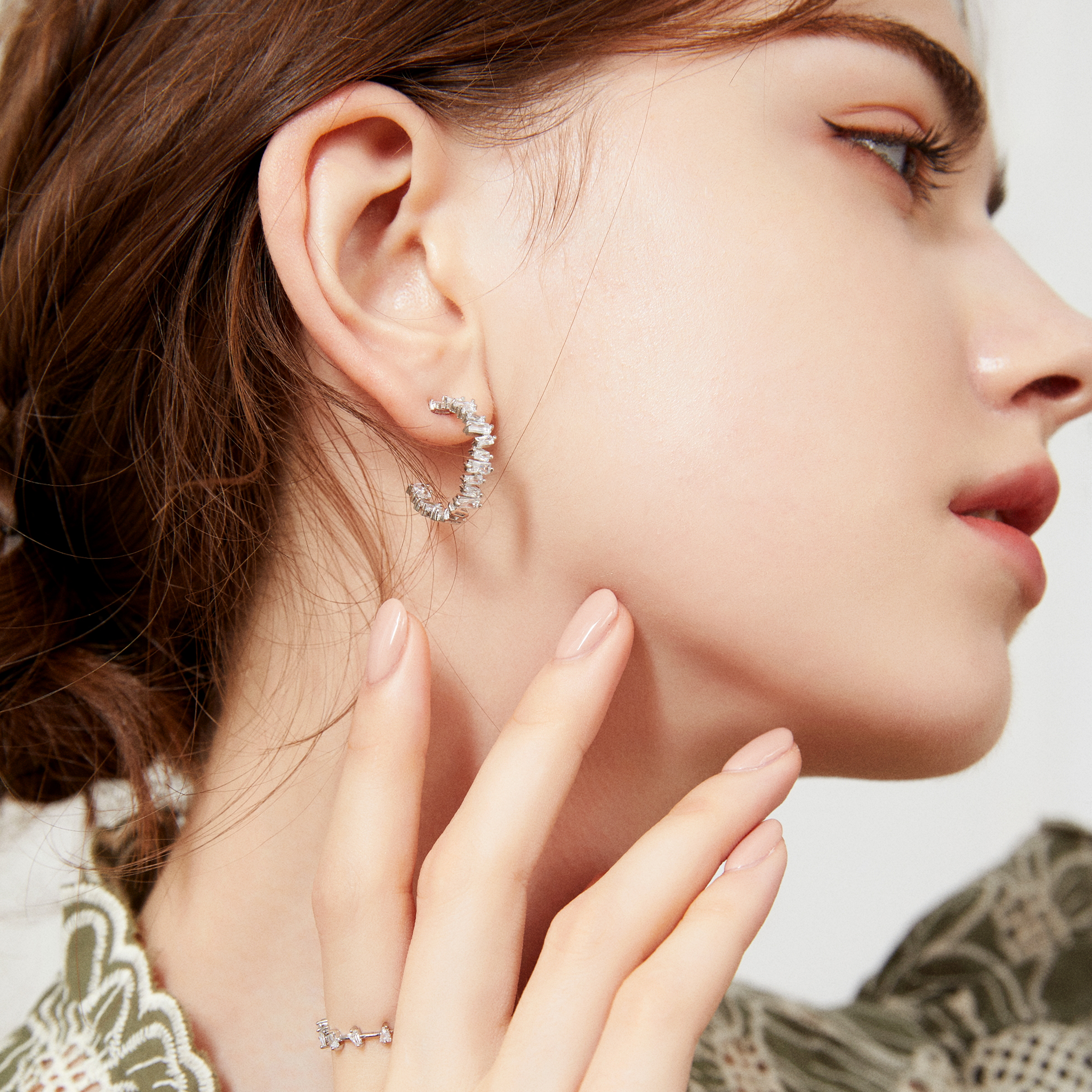 Divine Eternity Baguette Hoops - Yellow Gold