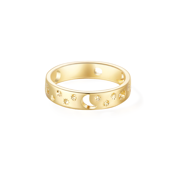 Moonphase Ring - Yellow Gold