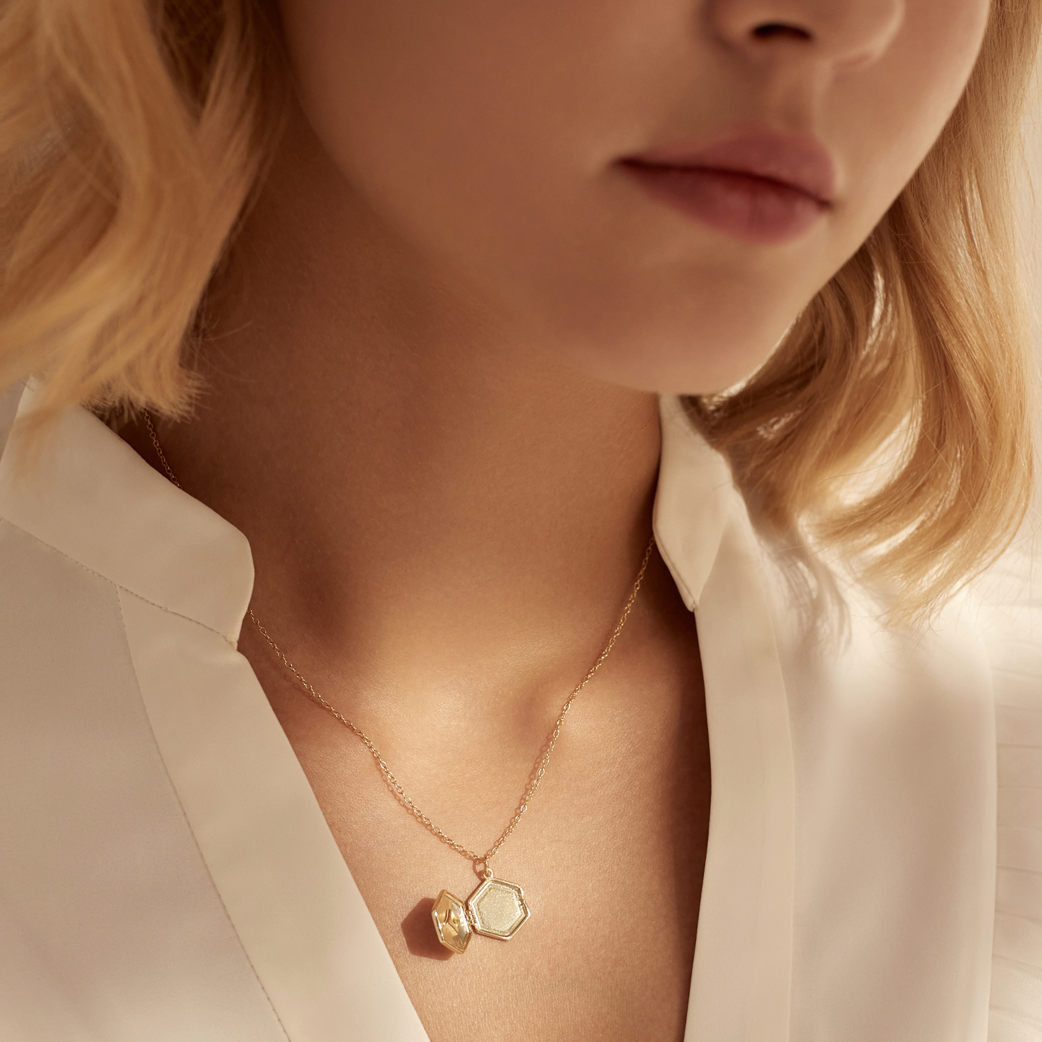 Hexagon of Time Locket Necklace