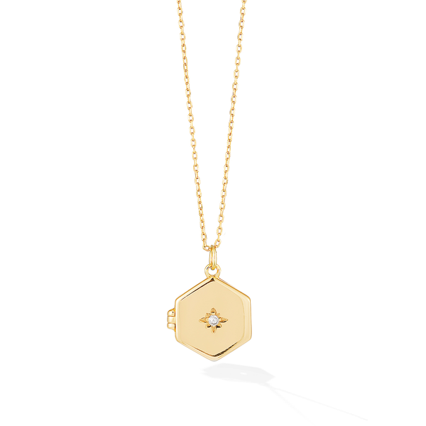 Hexagon of Time Locket Necklace
