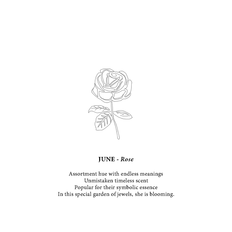 June Birthflower Necklace - Rosey Rose