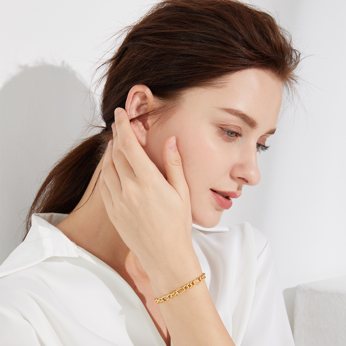 Calabasas Oval Link Bracelet - Silver