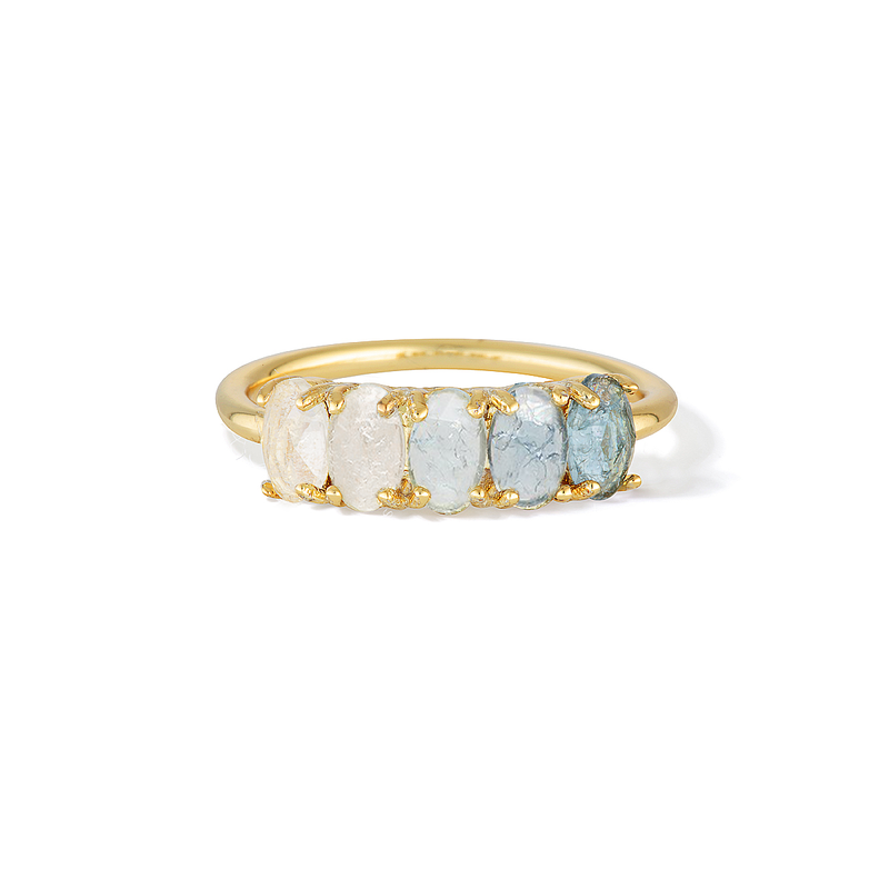February and hot sale march birthstone ring