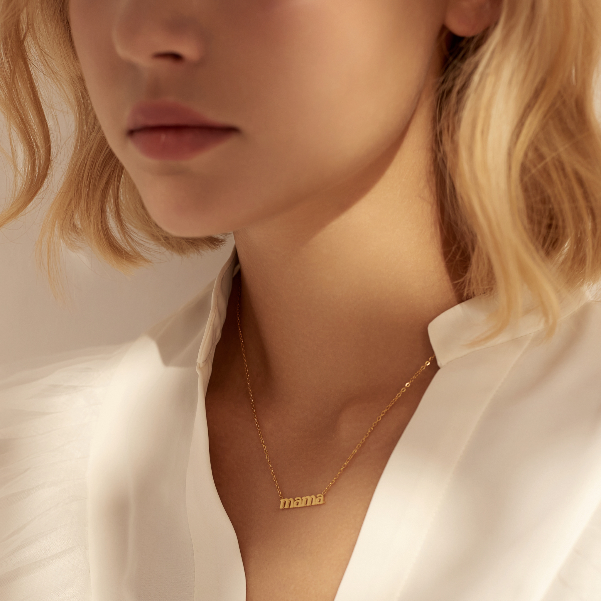 Mama Script Necklace