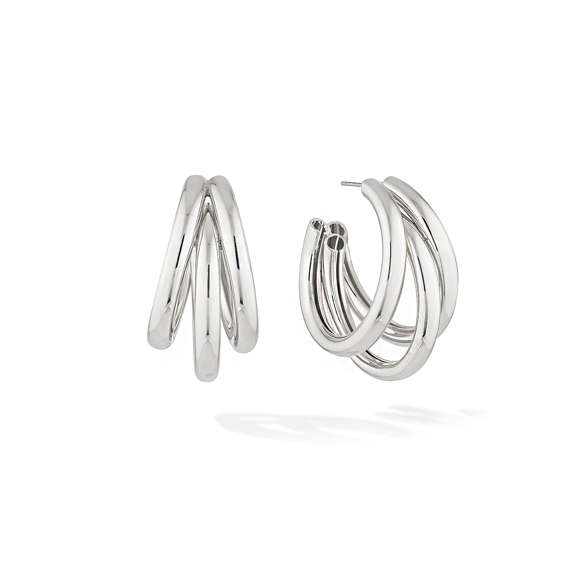 Sunset Boulevard Chunky Hoops - Silver