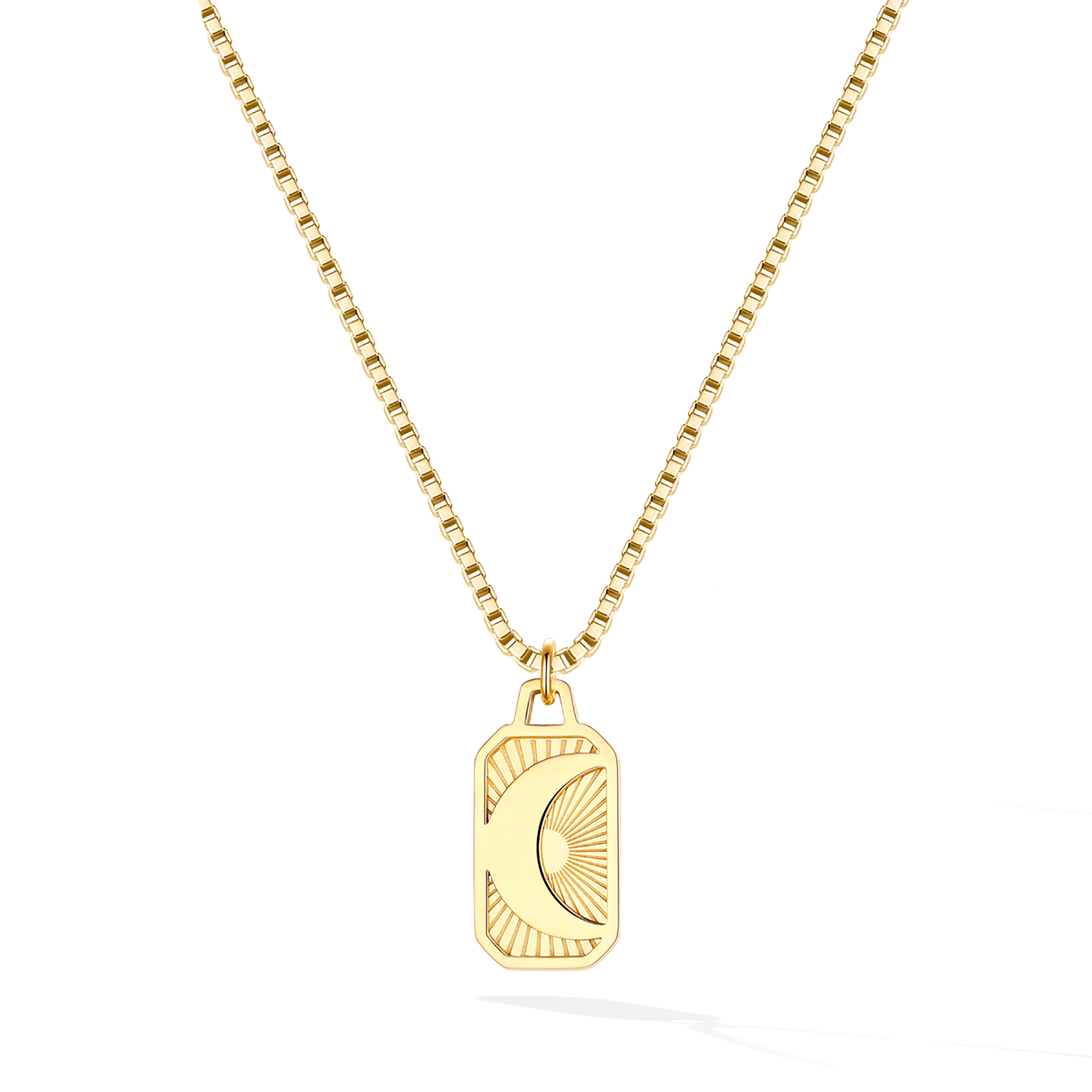 Moonbeam Bezel Necklace - Yellow Gold