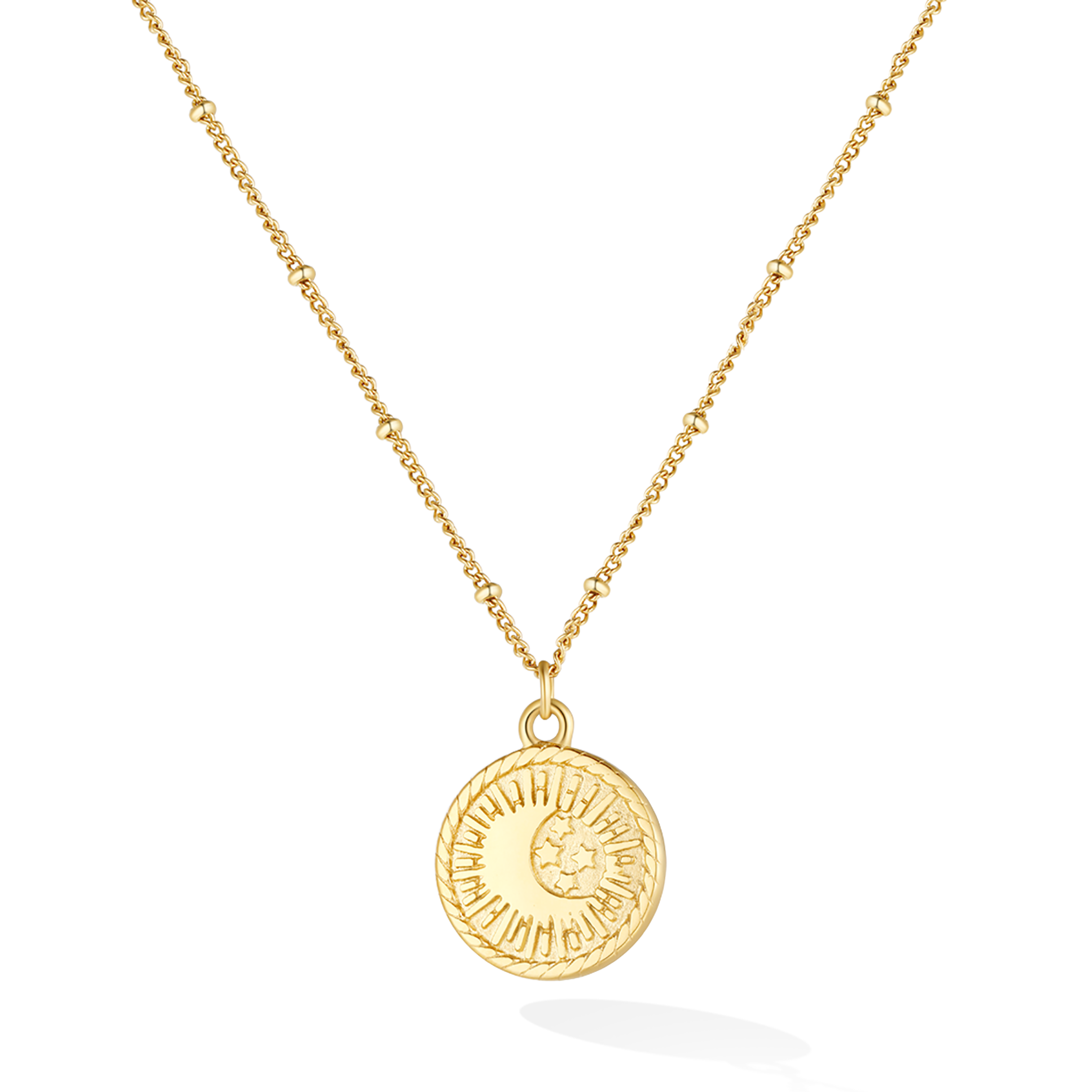 Sacred Lune Coin Necklace - Yellow Gold