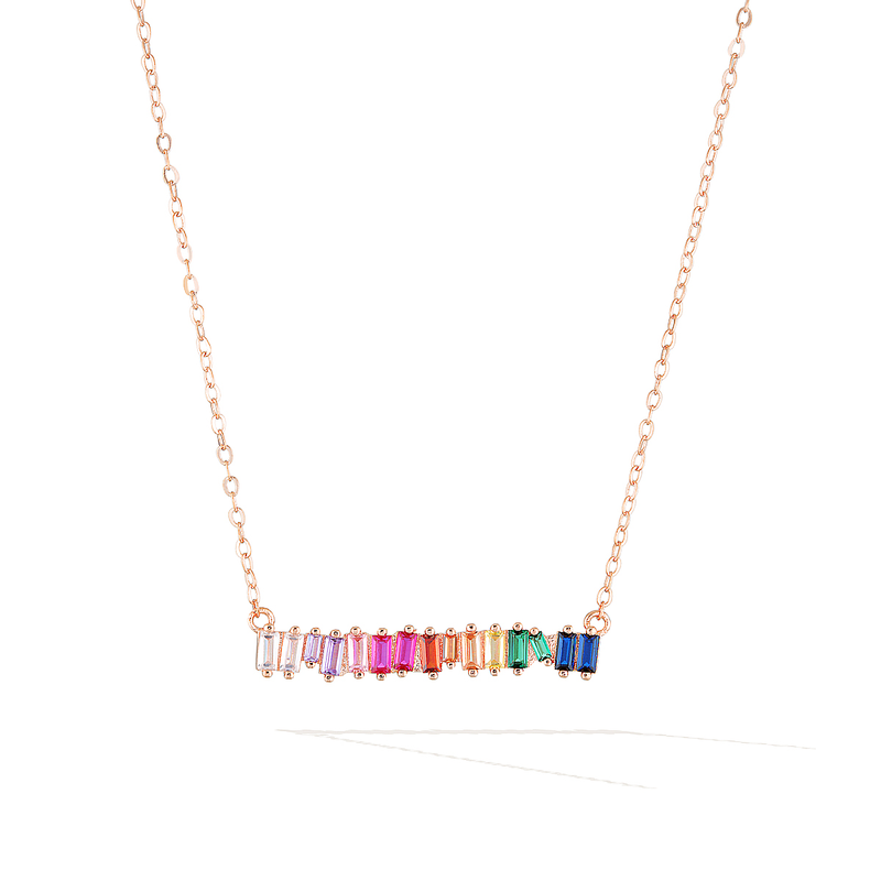 Bifröst Rainbow Pride Necklace - Rose Gold