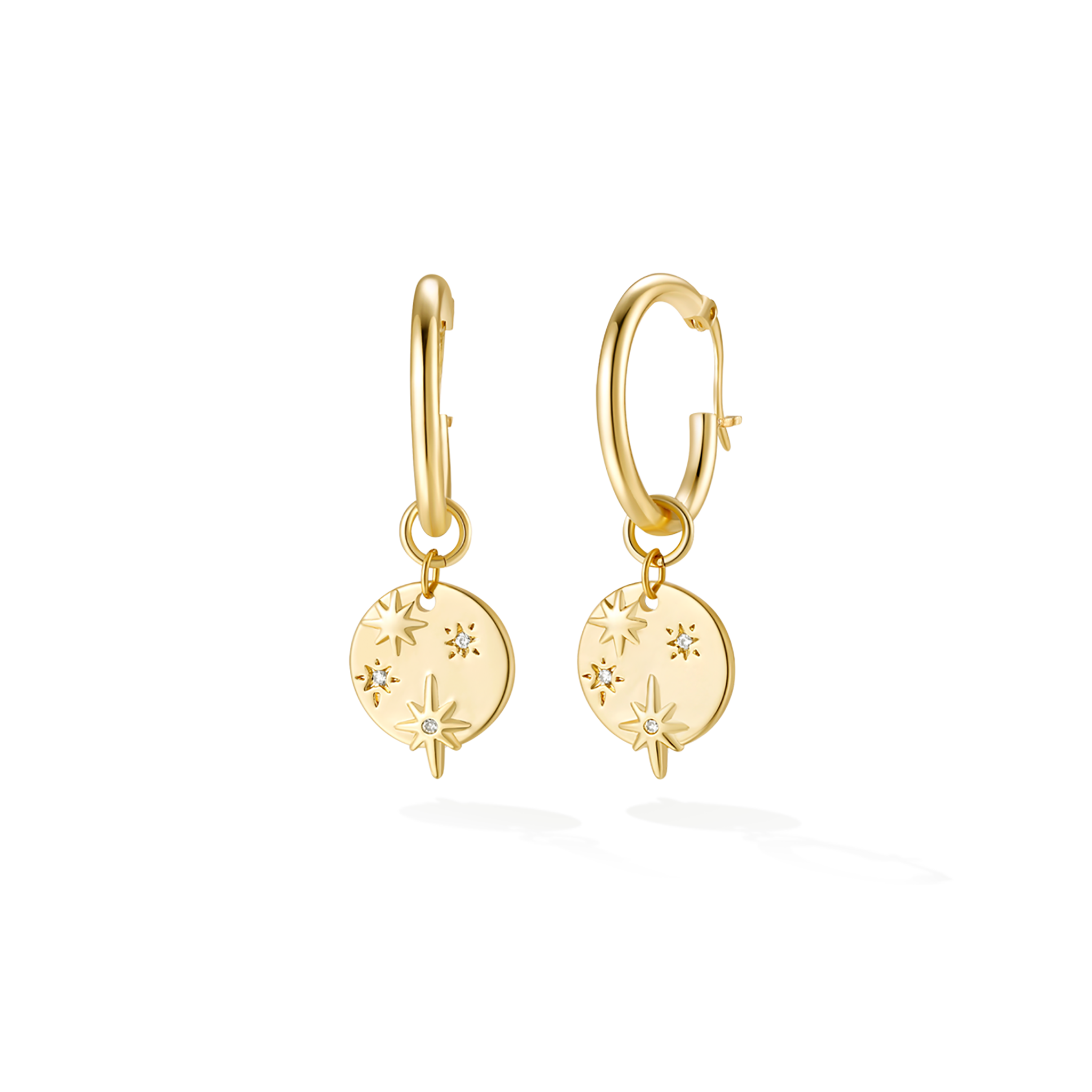 Nelle Stelle Huggies - Yellow Gold