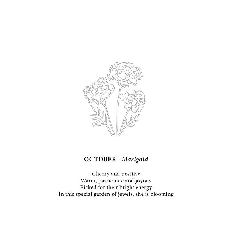 October Birthflower Necklace - Merry Marigold