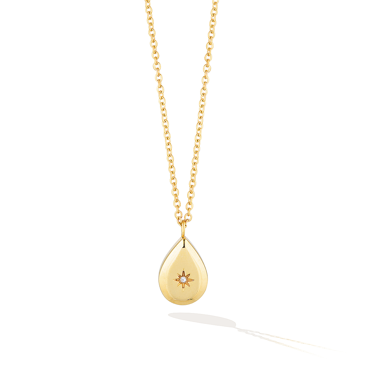 Malibu Teardrop Pépite Necklace - Yellow Gold