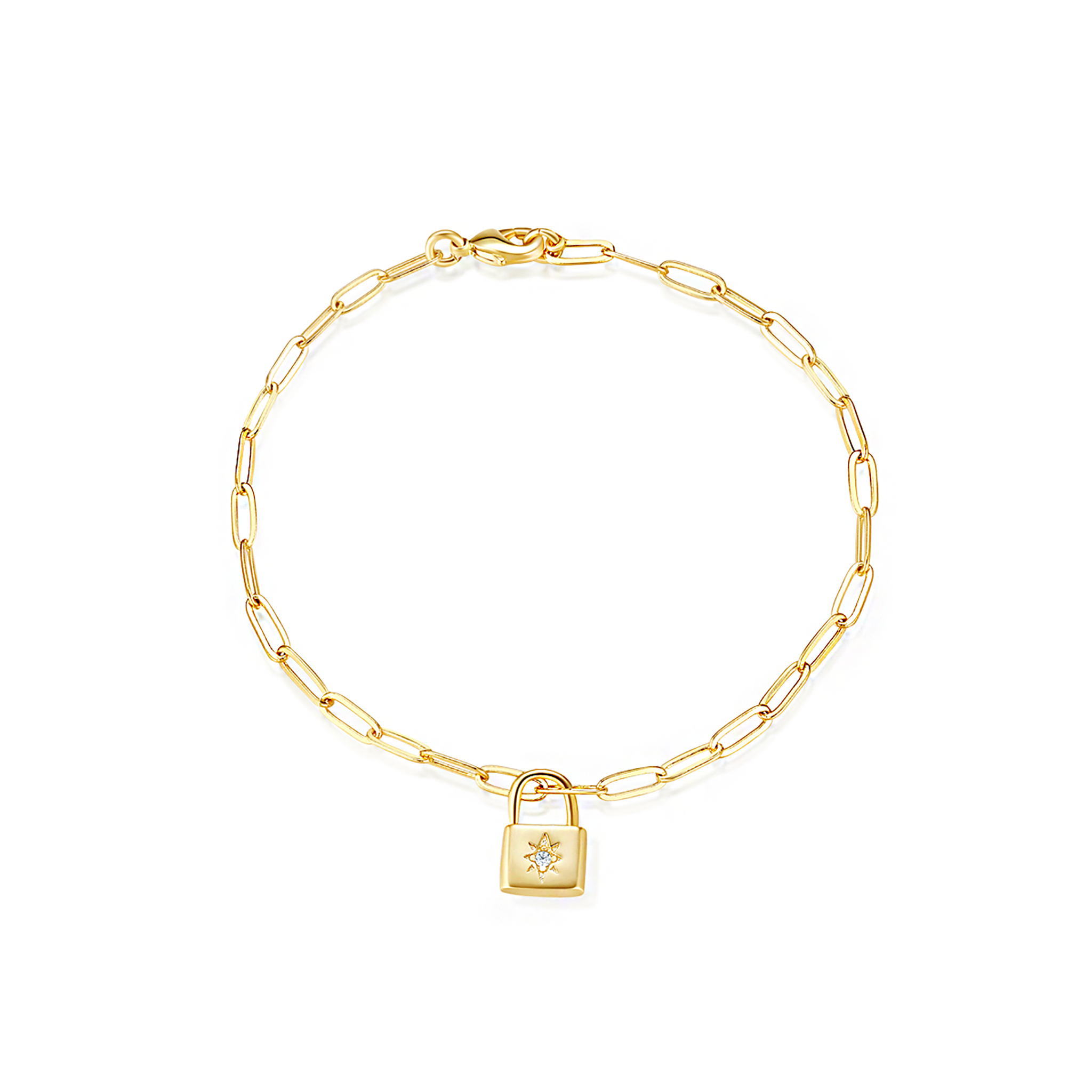 Solare Padlock Bracelet - Yellow Gold
