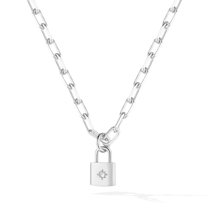 Solare Padlock Necklace - Silver