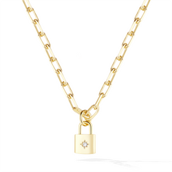 Solare Padlock Necklace - Yellow Gold