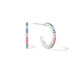Dainty Bifröst Rainbow Pride Earrings - Silver