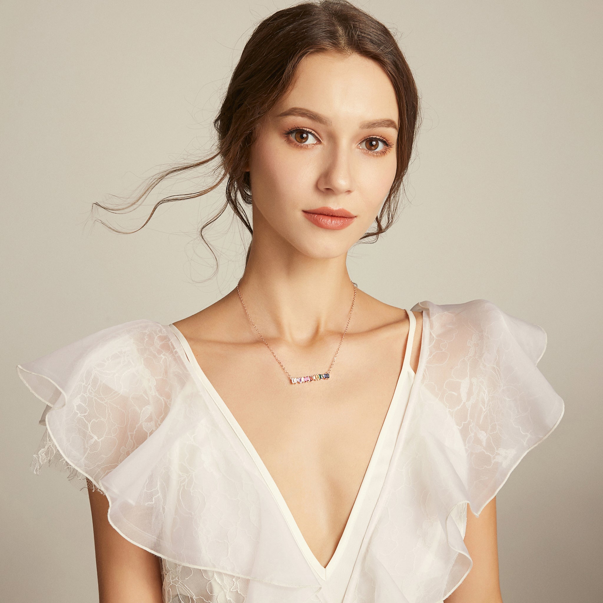 Bifröst Rainbow Pride Necklace - Rose Gold