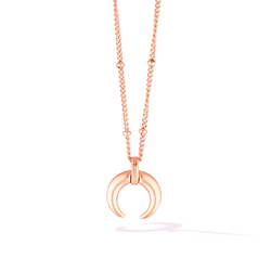 De La Luna Crescent Moon Necklace - Rose Gold