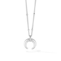 De La Luna Crescent Moon Necklace - Silver