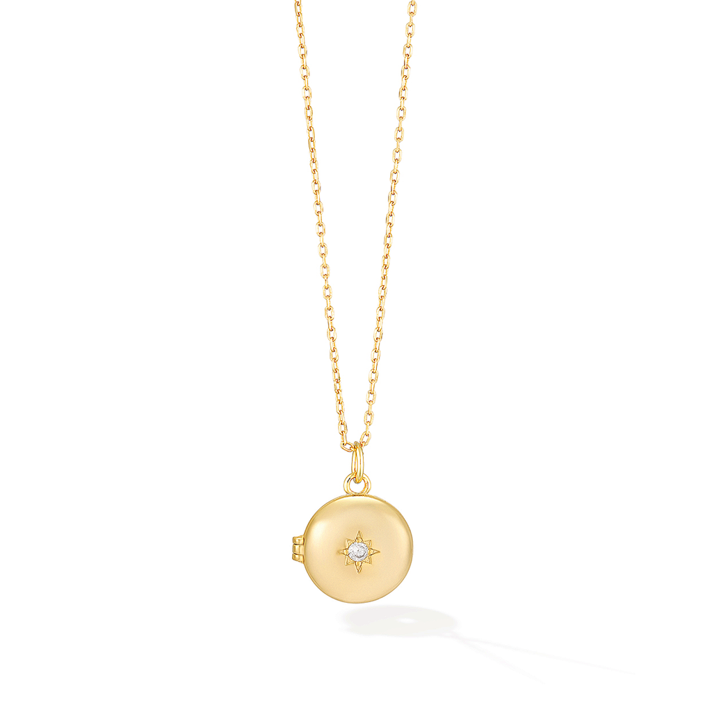 Round gold locket deals