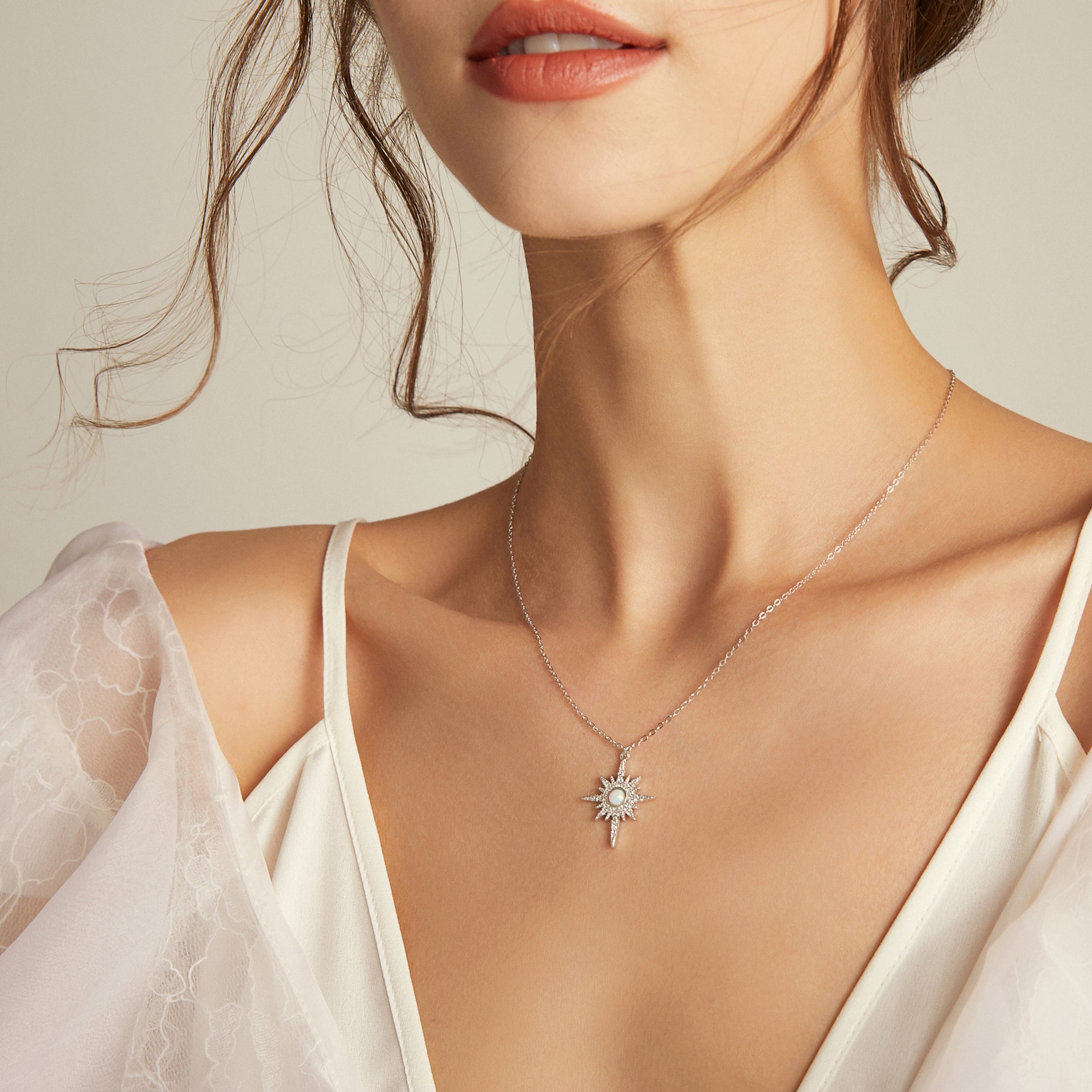 Sunset and Sea Foam Necklace - Yellow Gold