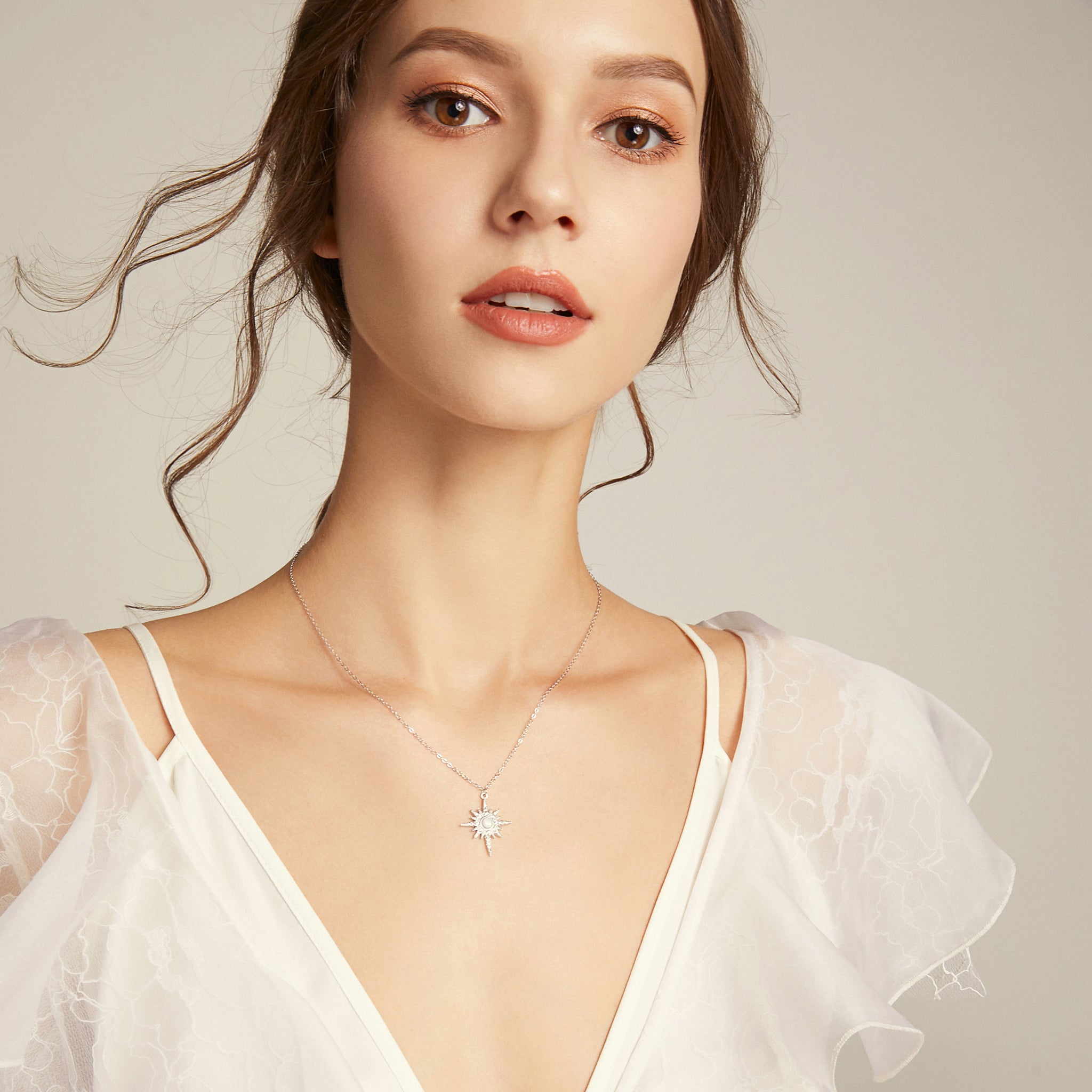 Sunset and Sea Foam Necklace - Yellow Gold