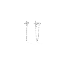 Stardust Chain Earrings - Silver
