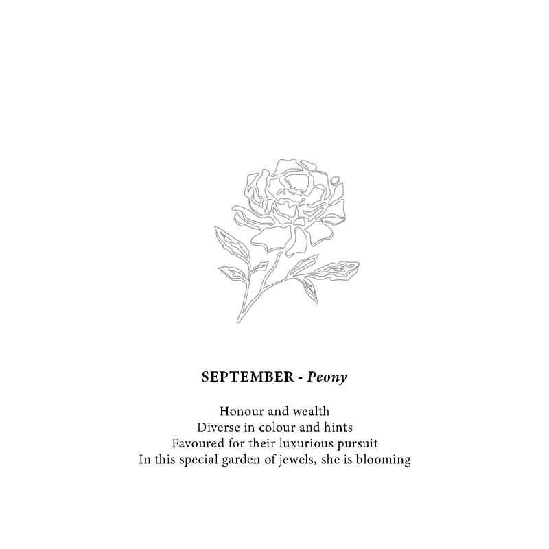 September Birthflower Necklace - Prosperous Peony