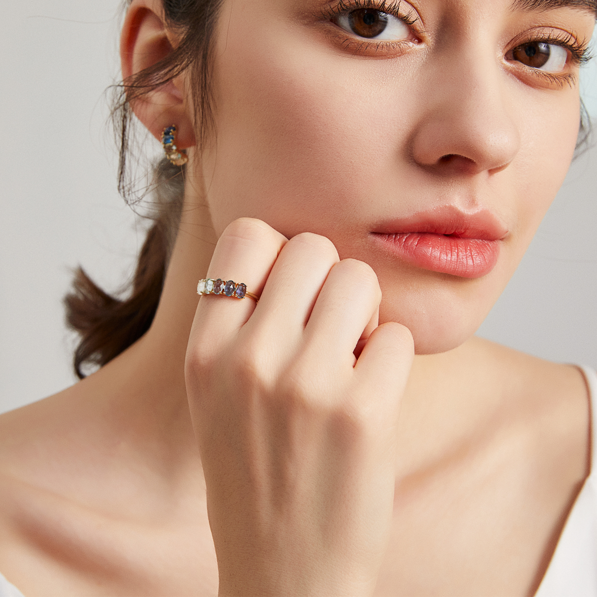 Calm the Sea - March Birthstone Earrings (Aquamarine)