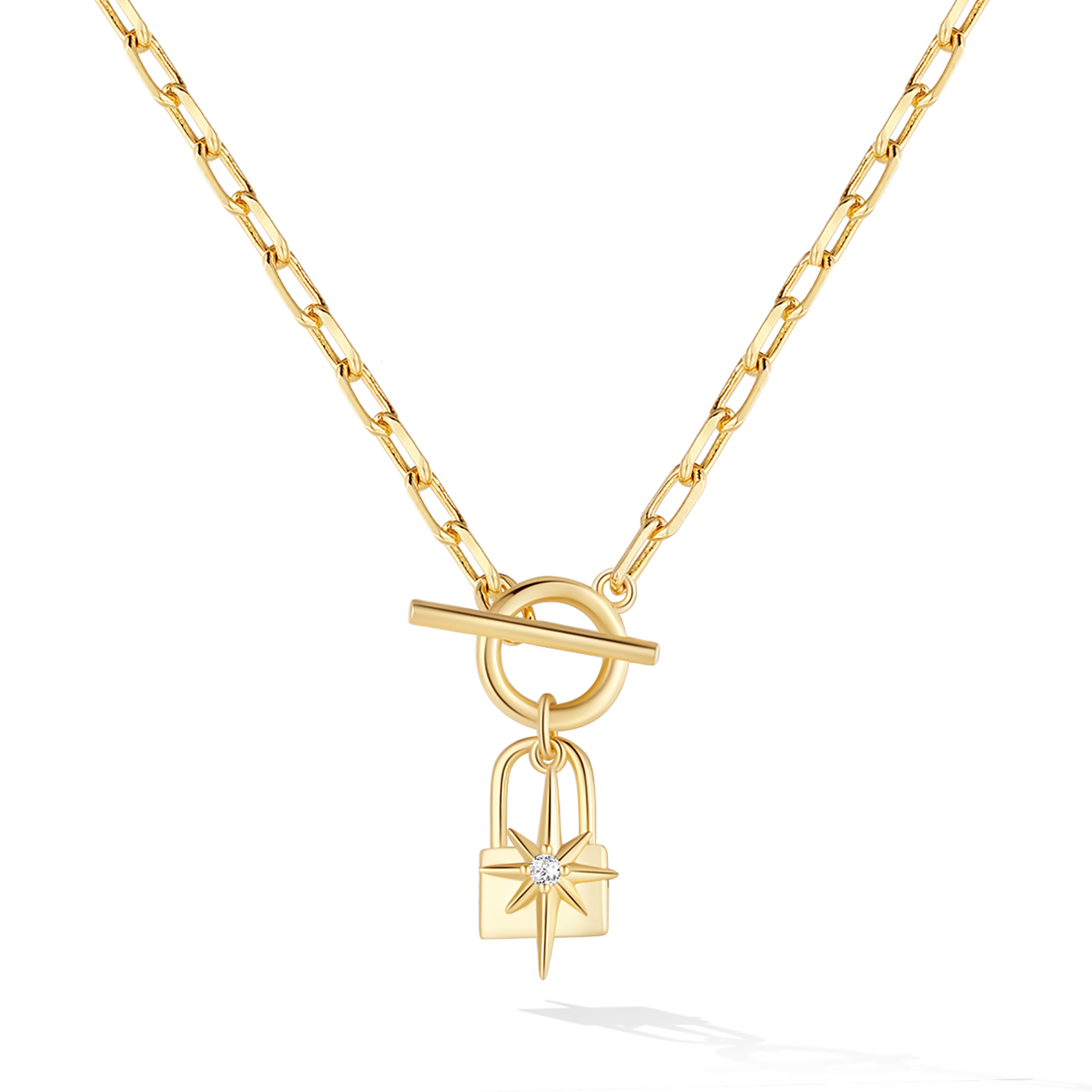 Illumination Padlock Necklace - Yellow Gold