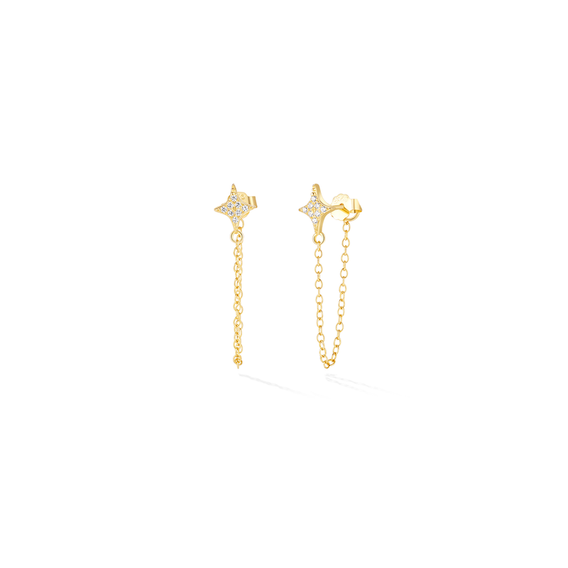 Star chain earrings deals