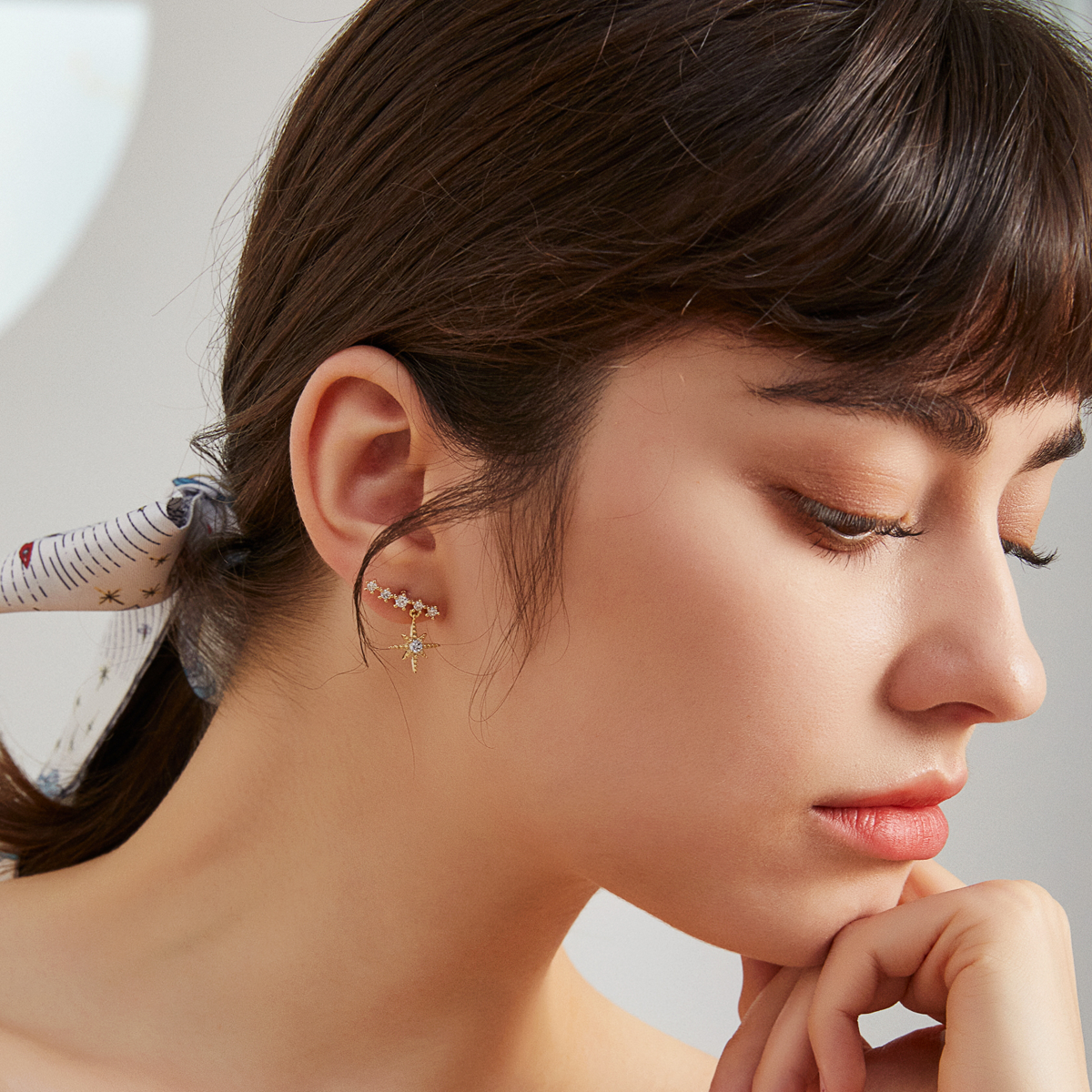 Nebula Cloud Climbers Earrings - Rose Gold