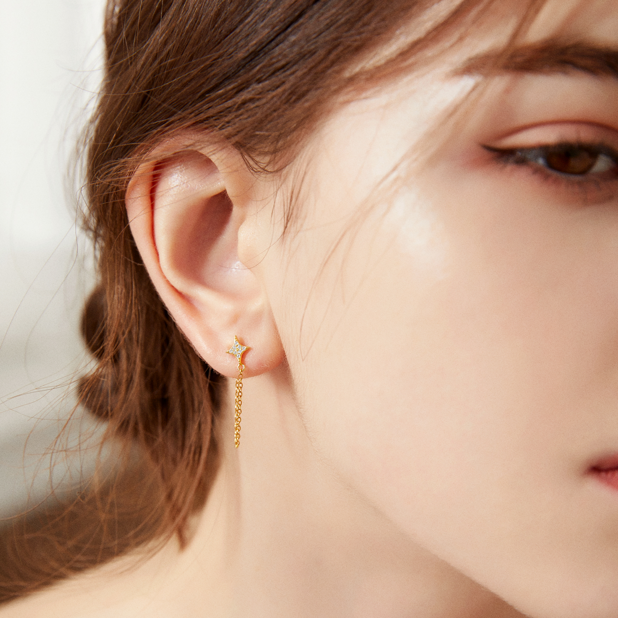 Stardust Chain Earrings - Silver