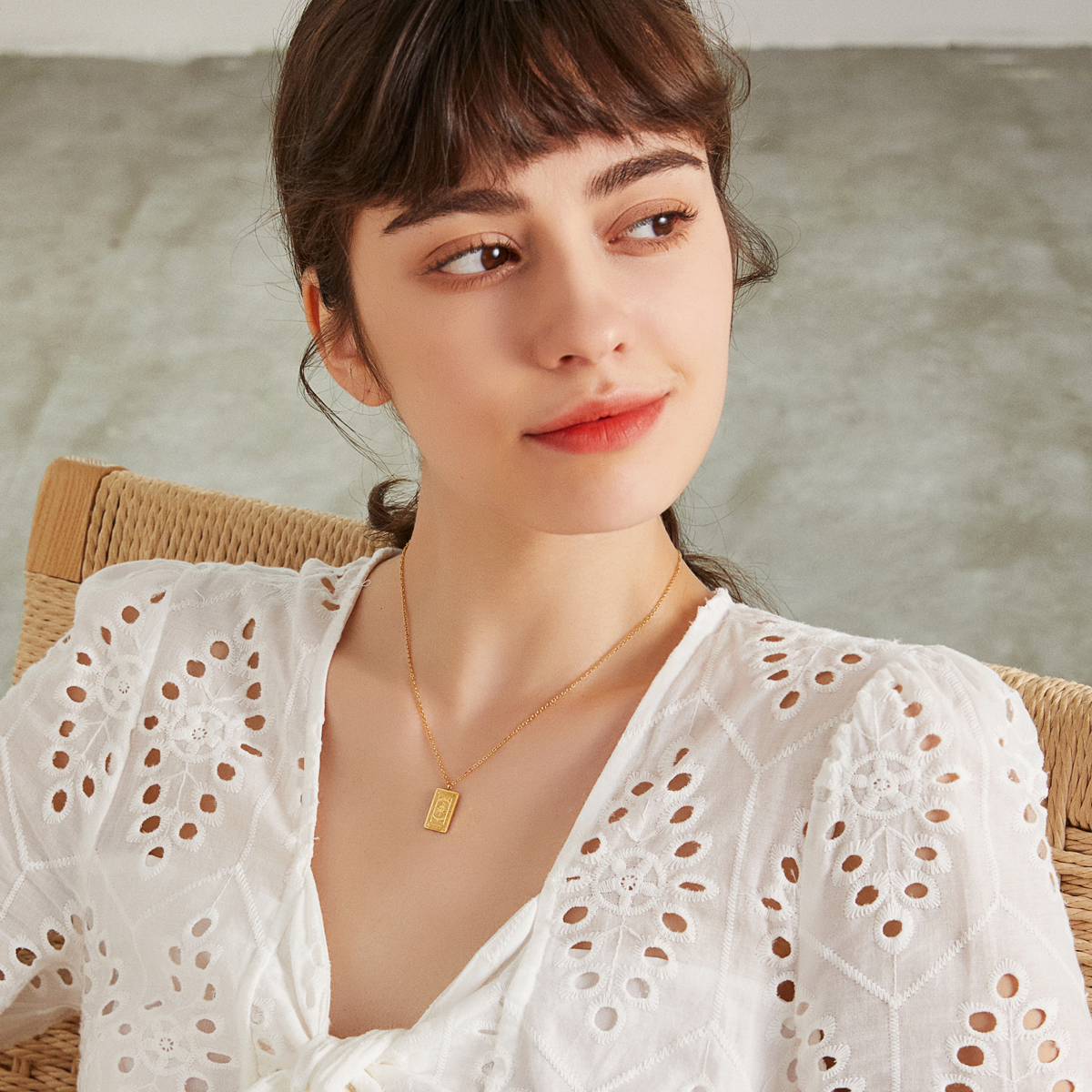 The Sun Tarot Card Necklace - Silver