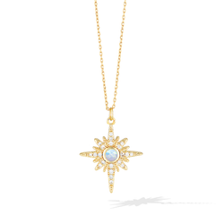 Sunset and Sea Foam Necklace - Yellow Gold