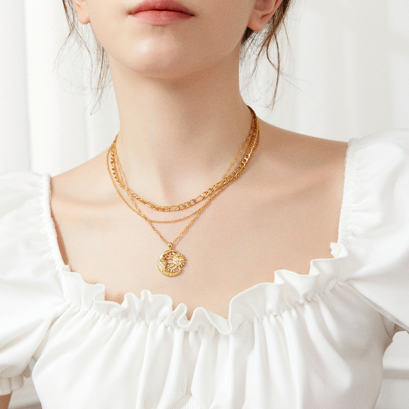 Helio and Eos Necklace - Yellow Gold