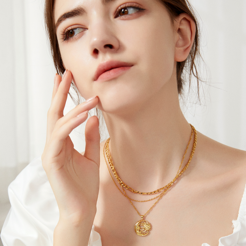 Helio and Eos Necklace - Yellow Gold